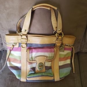 Coach multi colored shoulder purse